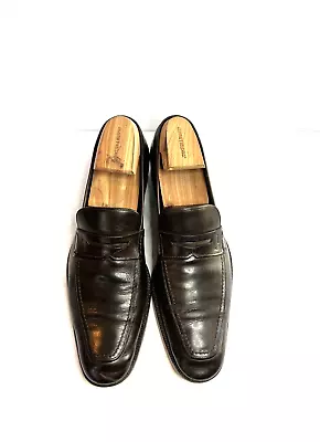 Salvatore Ferragamo Brown Leather Penny Loafers Slip On Shoes Men Size 9 D • $33.75