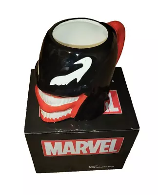 Venom 16 Oz. Molded Mug Cup Marvel Face Shaped 3D 2015 Open Box Never Used • $7