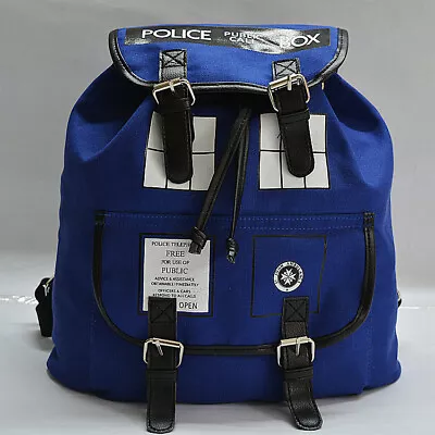 Doctor Who Tardis Dr Who Backpack Canvas Shoulder Bag Slouch Bag Purse XMAS Gift • £16.79