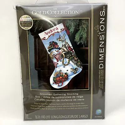 Dimensions Gold SNOWMEN GATHERING STOCKING 2012 NEW Counted Cross Stitch • $32.99