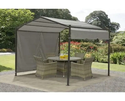 Cannes 3m X 3m Steel Gazebo With Moveable Canopy - Light Grey • £199.99