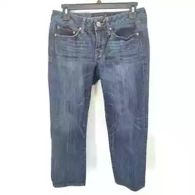 American Eagle Medium Wash Boy Fit Crop Jeans In Size 2 • £17.36