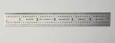 Vintage L.S. Starrett 6 Inch Scale Ruler No. C606R Tempered Machinist Tool • $14.47