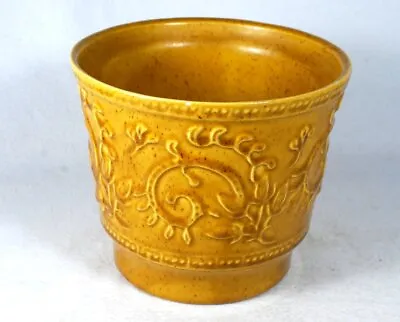 Vintage HAEGER No. 1 USA Vine Art Pottery Flower Pot Country Mustard Color EXC • $12.29