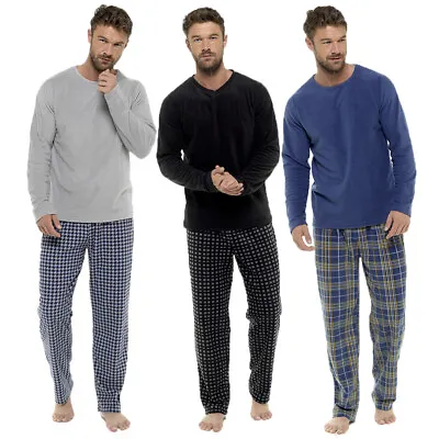 Mens Loungewear FleeceTop & Fleece Pyjama Bottoms Set Warm Pjs M-XXL • £16.99