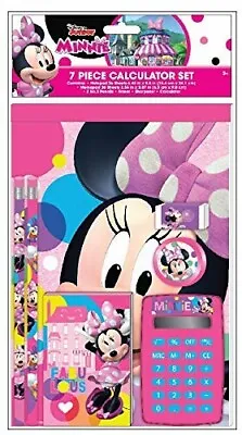 Disney Minnie Mouse Stationery Set With Calculator Notepad Pencils Sharpener • $10.99