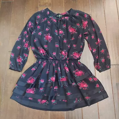 Sam Edelman Floral Russian Romance Dress Black Red Women's - Size Large • $21.24