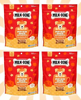 4 Milk-Bone Pup-kin Spice Dog Biscuits Small Pumpkin Flavor 8 OZ Bags EXP 7/24 • $27.99