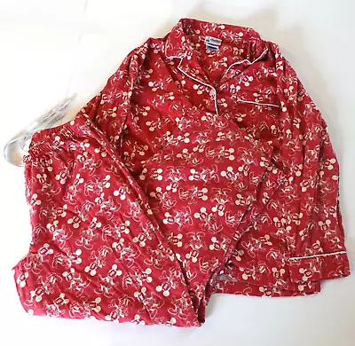 Disney Parks Holiday Red Mickey Mouse 2 Piece Pjs Pajamas Womens Size XL • $39.99