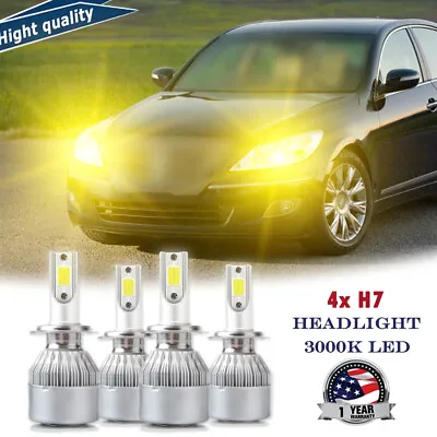 High Power H7 COB LED Headlight 3000K Hi-Lo Beam For Hyundai Genesis Coupe 13-15 • $25.99