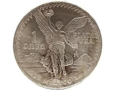 1986 Mexico Silver 1 Oz  .999 Libertad Coin - BU - Toning • $0.99