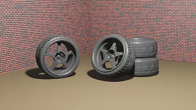 1/24 Regamaster Evo Wheels Tires Brake Discs For Diorama Or Diecast UNPAINTED • £8