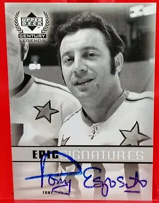 1999/00 Upper Deck Legends Tony Esposito Epic Signatures • $20