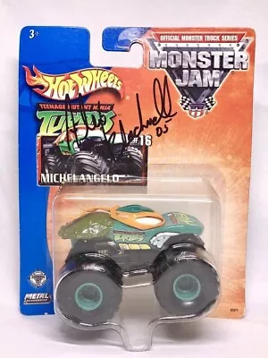 HOT WHEELS 1/64 MONSTER JAM #16 Teenage Mutant Ninja Turtles Michelangelo SIGNED • $75