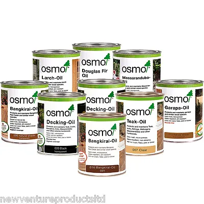 Osmo Exterior Wood & Decking Oil 5ml 125ml 750ml & 2.5 Litres 11 Colour Shades • £2.45