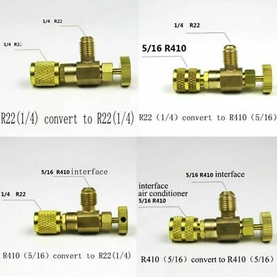 Refrigeration Charging Adapter R22 R410A For 1/4  5/16 Safety Valve Service Tool • £7.28