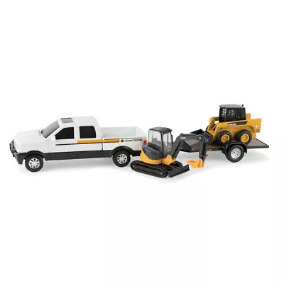 John Deere Kids Construction Toy Set - Pickup Truck Trailer Tracked Mini Hoe & • $42.96