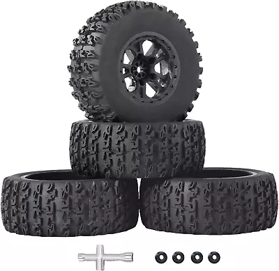 12Mm Hex RC Wheels And Tires 4PCS 1/10 Scale RC Short Course Truck Tires For 4X4 • $41.76