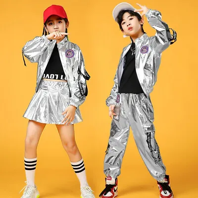 £9.13 • Buy Kids Girls Street Dance Wear Sequins Costume Boys Jazz Hip Hop Performance Show