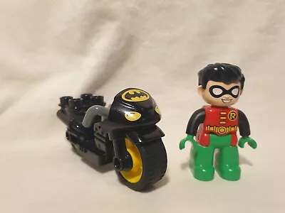 LEGO DUPLO Black Batman MOTORCYCLE DC COMICS Bat Bike With Robin Toy  • $19.95