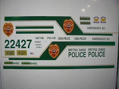 Miami Dade Florida Police Patrol Car Decals 1:18 • $14.97