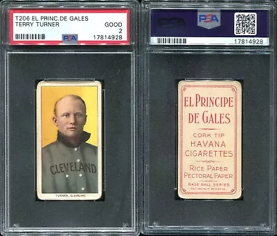 T206 Terry Turner ~~ PSA 2 ~~ El Principe De Gales EPDG Back Sharp • $399.99