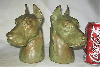 Antique Mcclelland Barclay Usa Great Dane Dog Art Statue Sculpture Navy Bookends • $1295