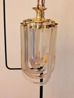 Nason Lucite Ribbon Loop Chandelier Pendant Light Hollywood Regency MCM • $250