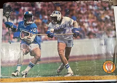 1980’s STX Lacrosse North Carolina Johns Hopkins UNC Poster 36”x24”RARE VTG • $48