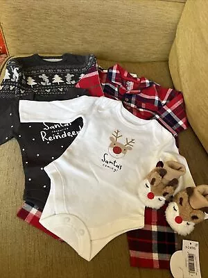 Baby Boys Christmas Clothing Bundle 0/3 & 3/6 Months New • $9.33