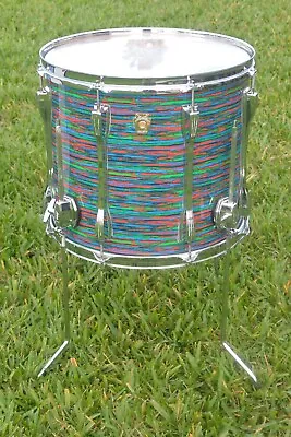 1996 Ludwig Usa Super Classic 16  Psychedelic Red Floor Tom 4 Ur Drum Set! K157 • $899.95