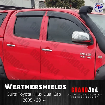 Premium Weathershields Window Visors For Toyota Hilux N70 2005 - 2014 Dual Cab • $59