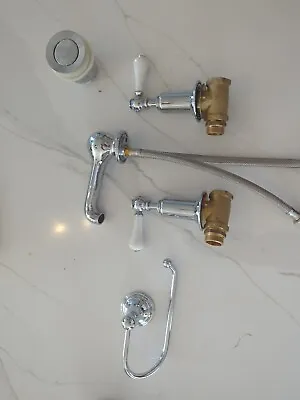 Crosswater Belgravia Sink Lever Taps Plug And Toilet Roll Holder • £50