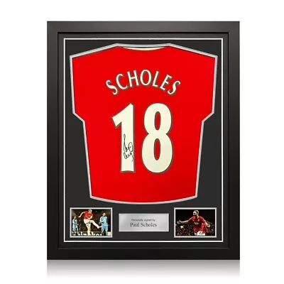 Paul Scholes Signed Manchester United 2022-23 Football Jersey. Standard Frame • $448.50