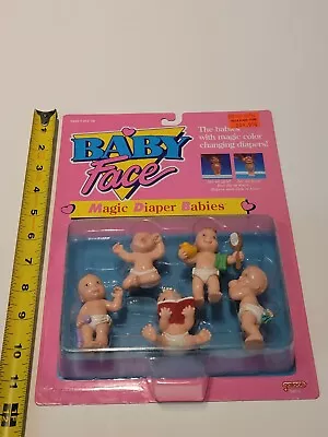 Vintage 1991 Galoob Baby Face Magic Diaper Babies ~ 5 Figures No. 38010 NOS (6) • $24.47