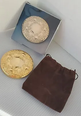 Ornate Gold Plate Intricate Compact Purse Mirror VTG Vanity Portable Makeup  • $12.59