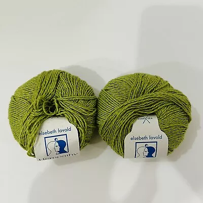 2 Balls: Elsebeth Lavold - Hempathy Designer's Choice Yarn Bright Lime Green • $21.95