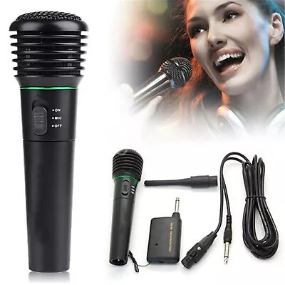 Handheld Wired Wireless Dynamic Microphone Audio Karaoke Singing Vocal Music • £9.79