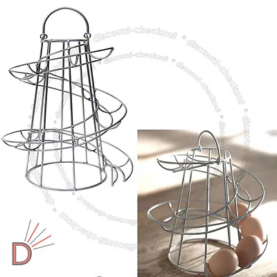 Kitchen Spiral Helter Skelter Egg Holder Stand Rack Storage Holds Up To 18 Eggs • £106.85