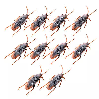 10Pack Prank Funny Magic Trick Joke Special Lifelike Fake Cockroach Roach Toy A • £3.11