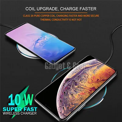 $15.49 • Buy Qi Wireless Charger FAST Charging Pad Receiver IPhone 11 Pro XS XR 8 Samsung S10