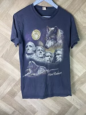 Native American Wilderness  Wolf Mt Rushmore T-Shirt Size Medium • £17.99