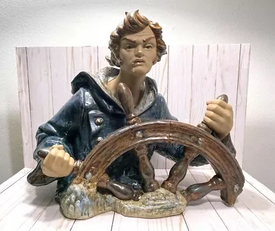 Retired LLadro Seaman Helmsman Figurine 1325 Sailor Sea Captain With Wheel • $599.99