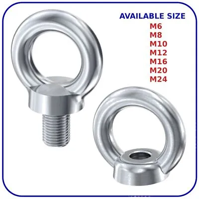 Eye Bolts Nuts M6 M8 M10 M12 M16 M20 M24 Lifting Zinc Plated Steel Metric Thread • £3.84