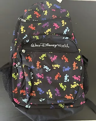 Walt Disney World Parks Exclusive Mickey Mouse Rainbow Black Large Backpack • $14