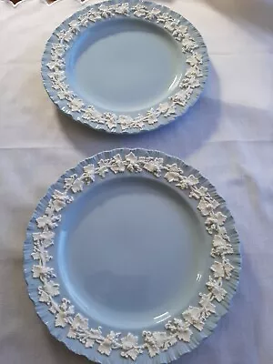 £10 • Buy Wedgwood Embossed Queens Ware Plates - Pair - Glossy Glazing - Vintage