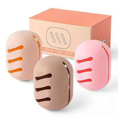 3pcs Makeup Sponge HolderSilicone Beauty Makeup Blender Case For TravelTravel  • $7.05