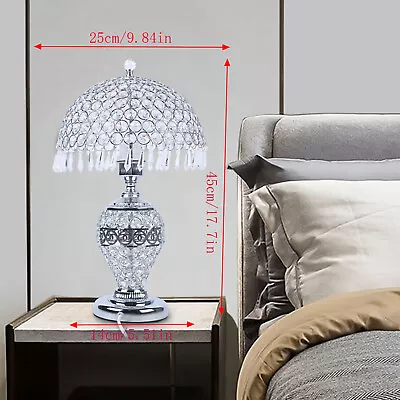 Crystal Table Lamp Dimmable Bedside Lamp Modern Nightstand Lamp E27 For Bedroom • $57