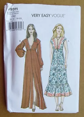 Vogue  Very Easy  Sewing Pattern V9311: Lady's Loose-Fit Dresses: 6-22: Uncut • £16.75