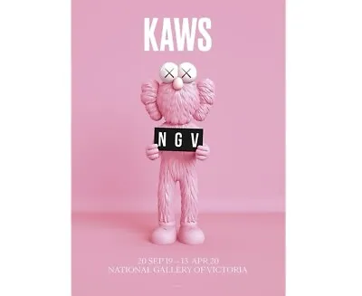 KAWS X NGV BFF ORIGINAL POSTER 2019 PINK • £85